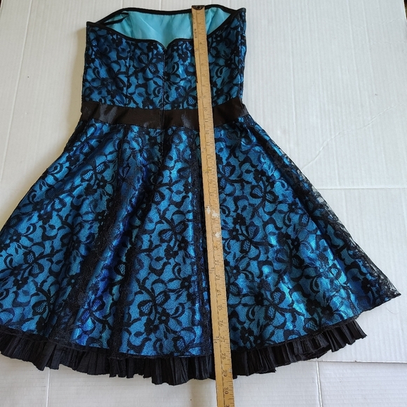 Jessica McClintock Gunne Sax Lace Corset Taffeta Chiffone Dress Size S Tag Sz 5 - Picture 11 of 16